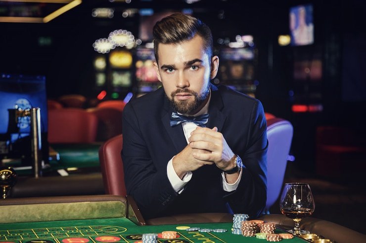 Evolution Gaming live dealer studio with multi-camera setup and professional dealer at Baccarat table